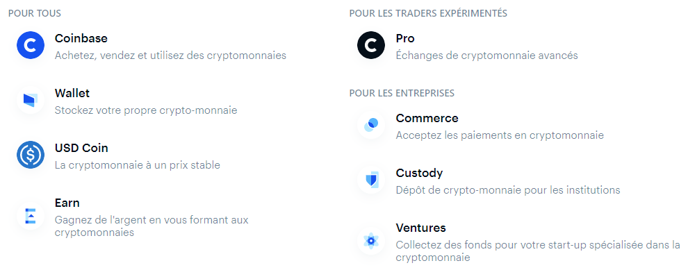 Coinbase écosystème